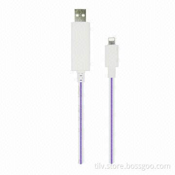 Flow light USB cable for iPhone 5, with 80cm length